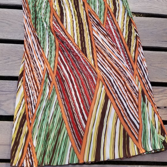 AVA JAMES Multicolor Striped Diamind Pattern Skirt - Picture 10 of 16